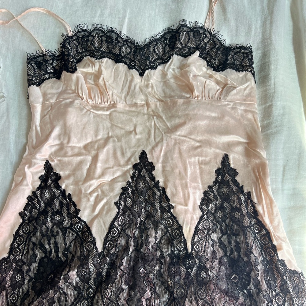 Victoria Secret Silk Pink and Black nightgown